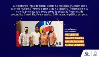 TV Guararapes vence 2º Prêmio de Jornalismo Cooperativista de Pernambuco (Divulgação TV Guararapes)